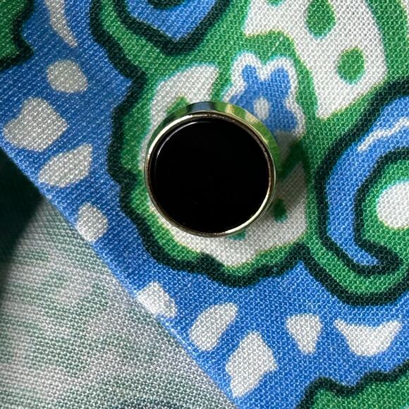 Sandro Naim Gathered Printed Woven Midi Shirt Dress Green Blue White SZ 40 US 8 - Picture 12 of 16